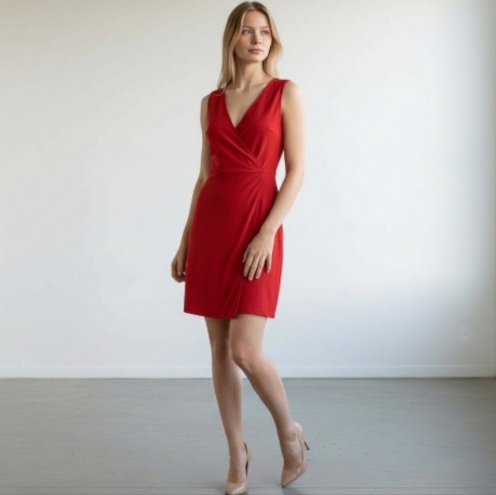 Adelyn Rae dress sleeveless red cross frontโ shirt L